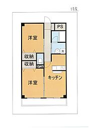 颯グランドヒルズ 2LDKの間取図画像