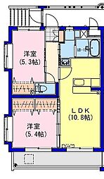 ライズ霧島 2LDKの間取図画像
