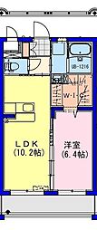 ライズ霧島 1LDKの間取図画像