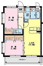 グッドウィル彩 2LDKの間取図画像