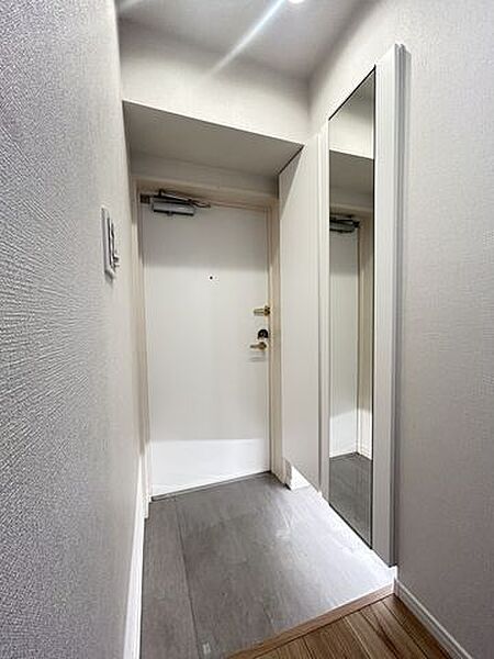 玄関は、自動で玄関を照らしてくれる人感センサー付き照明。シューズボックスの下部はあると便利な、フリースペースです。
