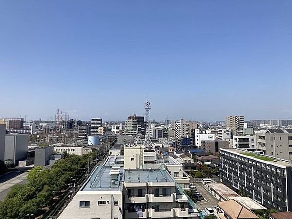 11階部分のため眺望良好です。晴れた日には青空が広がります。窓から望む緑も癒しの景色です。