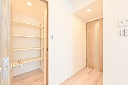 小物を収納するのは勿論、生活スタイルによって棚の位置を変えられる便利な可動棚。