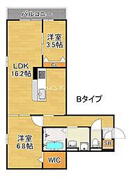 Clashist墨江 3階2LDKの間取り