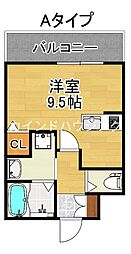 住之江7407 1階1Kの間取り