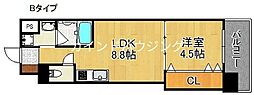 Warm天下茶屋 5階1LDKの間取り