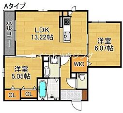 Maison Espoir 2階2LDKの間取り