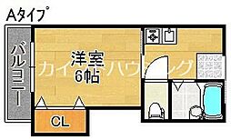 ハイツ木下 1Kの間取図画像