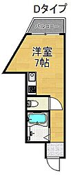 住之江1番館 ワンルームの間取図画像