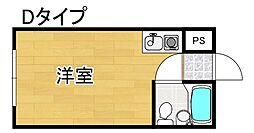 マンションアイリス ワンルームの間取図画像