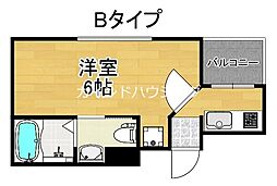 アバンサール ワンルームの間取図画像