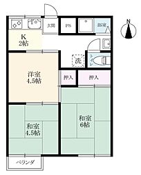 西小路ハイツ 2階3Kの間取り