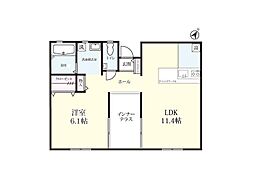 プレミアムアイランド牛津8 1LDKの間取図画像