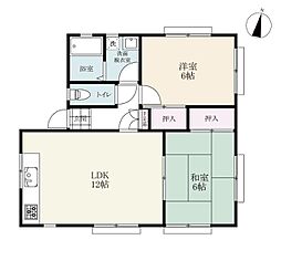 コモンハウス 2階2LDKの間取り