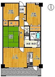 レジデンスコート三日月 2階3LDKの間取り