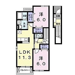 サンクレメントC 2LDKの間取図画像