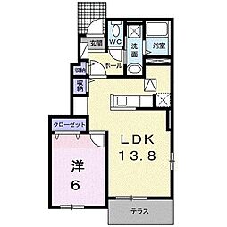 アーバンヴィラA 1LDKの間取図画像