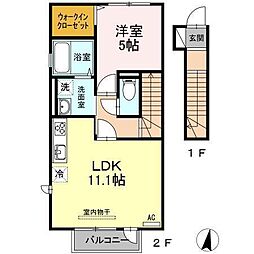 ロイヤルヴィラマロ 1LDKの間取図画像