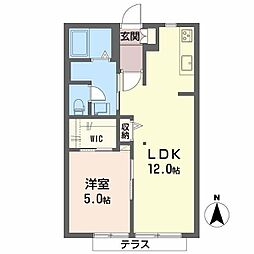 メゾンあやB 1LDKの間取図画像