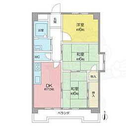 ヒライマンション 3DKの間取図画像