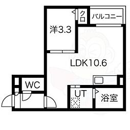 Jack kasadera3 2階1LDKの間取り