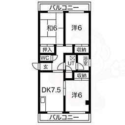 No.3GSビル 3DKの間取図画像