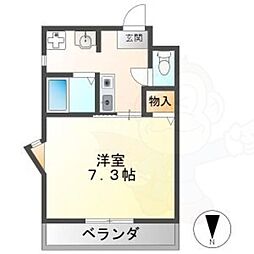 ドゥウェル五軒家 1階1Kの間取り