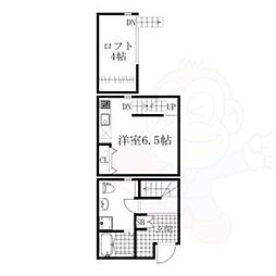 LE COCON守山2 1階ワンルームの間取り
