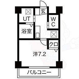 K’s house玉の井 9階1Kの間取り
