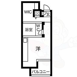 クレイタスパーク5 2階1Kの間取り