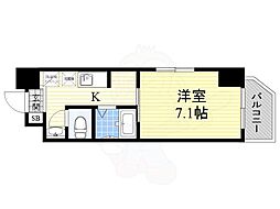 TBK神宮南 7階1Kの間取り