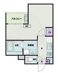 Jack koshiro 1 3階1Kの間取り