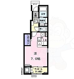 アドバンスト 1階1Kの間取り