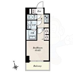 S-RESIDENCE今池arcana 6階1Kの間取り