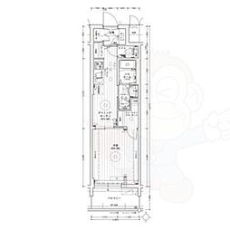 エステムコート名古屋ライブゲート 2階1DKの間取り