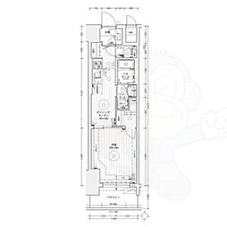 エステムコート名古屋ライブゲート 5階1DKの間取り