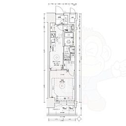 エステムコート名古屋ライブゲート 8階1DKの間取り