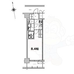 S-RESIDENCE今池beleta 5階1Kの間取り