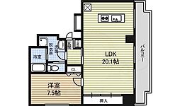 Jスクエア高岳 6階1LDKの間取り