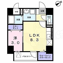 ラ・フュンフ 1LDKの間取図画像