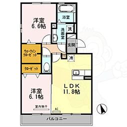 イモービリアーレ・タンタン2 2階2LDKの間取り
