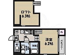 ルミエールHS 1階1Kの間取り