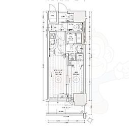 エステムコート名古屋上前津 12階1DKの間取り
