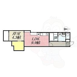 FSあじまテラス 1階1LDKの間取り