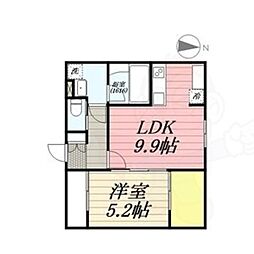 FSあじまテラス 2階1LDKの間取り