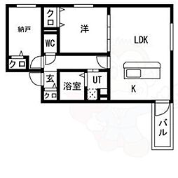 RUSCELLO守山 2階2LDKの間取り