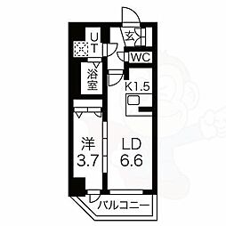 メイクス上前津3 2階1LDKの間取り