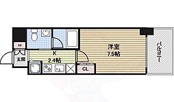 レジディア丸の内 12階1Kの間取り