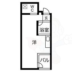 クレイタスパーク5 ワンルームの間取図画像