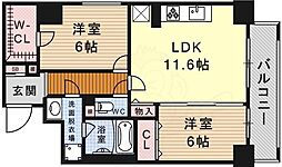 トンシェトア 7階2LDKの間取り